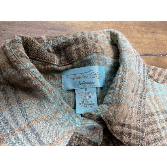 Tasha Polizzi Blouse Small Pearl Snap Button Western Shirt Flare Sleeves - Picture 7 of 11